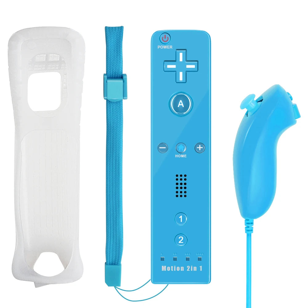 Nintendo Wii Trådlös Handkontroll 2-i-1 – Med/Utan MotionPlus, Silikonskål, Bluetooth, Wii/Wii U/Wii Mini