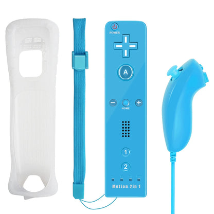 Nintendo Wii Trådlös Handkontroll 2-i-1 – Med/Utan MotionPlus, Silikonskål, Bluetooth, Wii/Wii U/Wii Mini