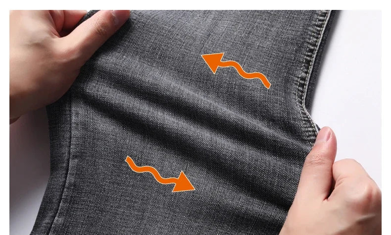 Tunna stretchiga denimjeans för män