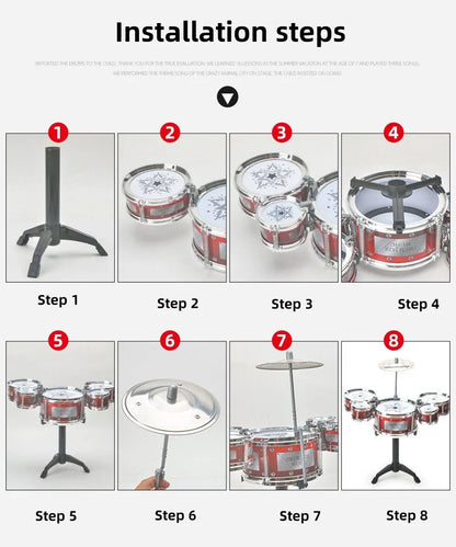 Drum Sets for Children Beginners Children's Toys Dynamic Jazz Drums for Western Percussion Instrument