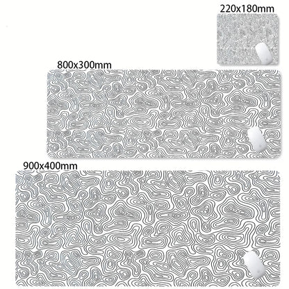 XXL Desk Mat Black And White Strata Liquid Mousepad Large Abstract Mouse Pad Gaming Deskmat With Lockedge Office Non-slip Carpet