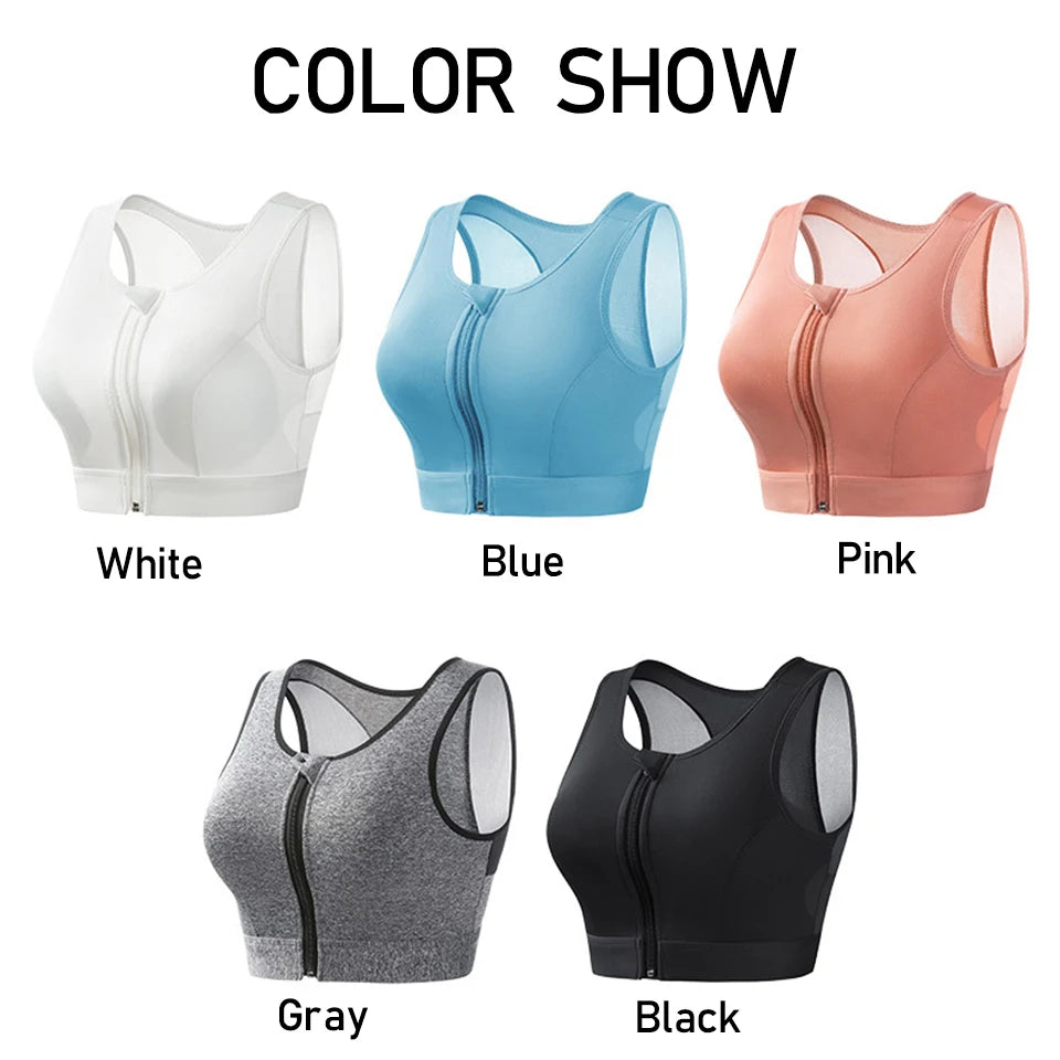 Plus Size Sports Bra Front Closure Longline Bras Padded Workout Crop Tank Top for Running Workout Gym Yoga Vest