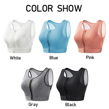 Plus Size Sports Bra Front Closure Longline Bras Padded Workout Crop Tank Top for Running Workout Gym Yoga Vest