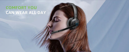 Acer HB02 Wireless Headset with Mic for Work 2.4G Bluetooth 5.3 Dual Mode Headphones USB Dongle for PC Headset for Call Center