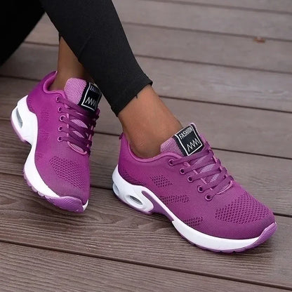Dam platform sneakers i mesh – Andningsbara, chunky sula, löpning & sport, storlek 36–42, 4 färger