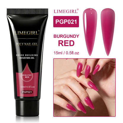 LIMEGIRL 25Colors Poly Extension Nail Gel For Nails Art Acrylic Manicure Design UV Varnishes Semi Permanent Quick Extension Gel