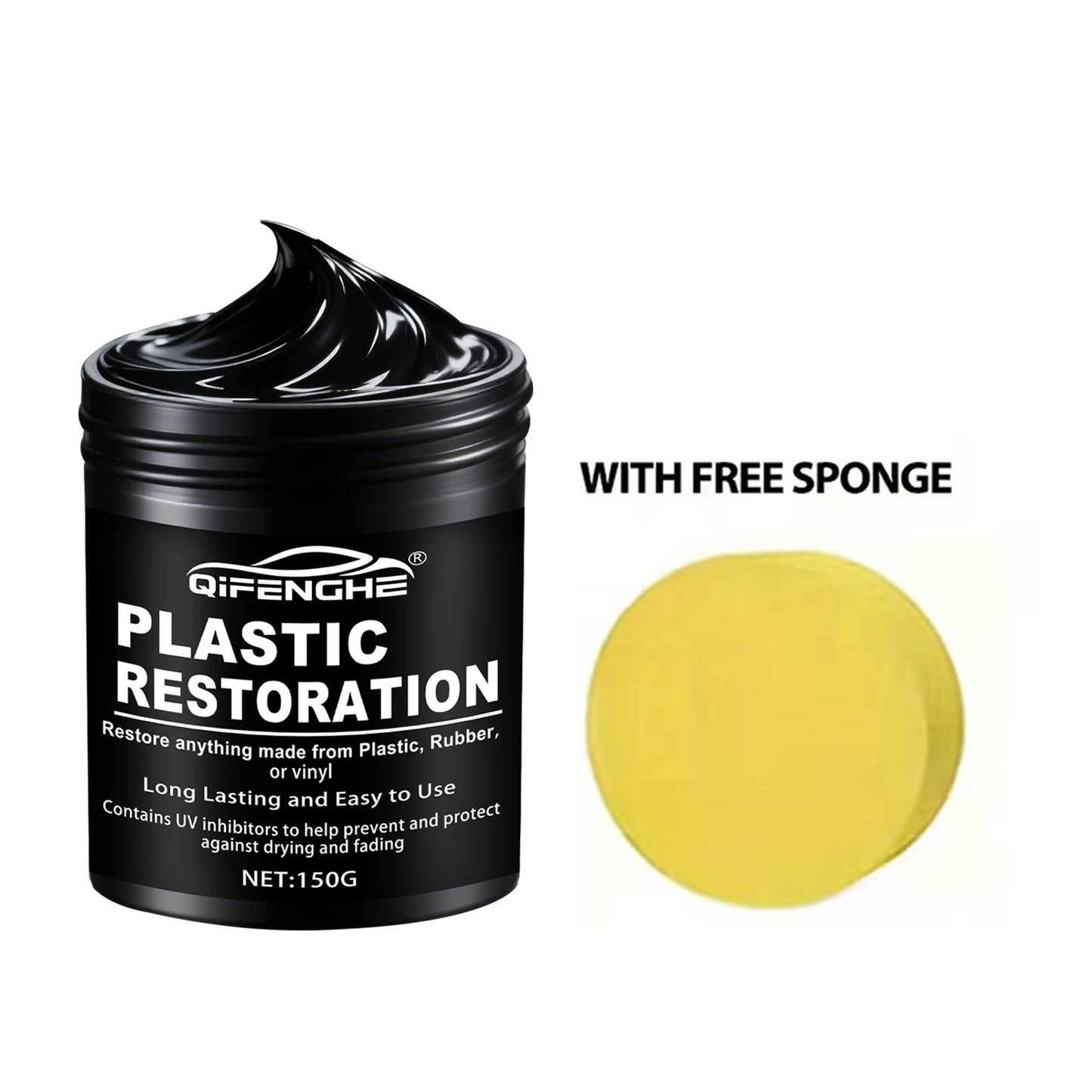 Car Plastic Restorer Polish Paste 150g - Tire, Interior & Bumper Shine & Protection, Long-Lasting Gloss, Automotive Plastic Care