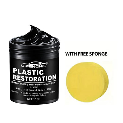 Car Plastic Restorer Polish Paste 150g - Tire, Interior & Bumper Shine & Protection, Long-Lasting Gloss, Automotive Plastic Care