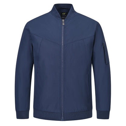 Men's Lightweight Windbreaker Jacket Causal Fashion Stylish BaseBall Coat with Side Inner Pocket for Work Golf Fishing