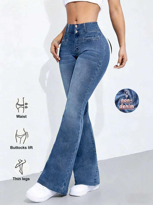 Dam Leggings 2026 – Hög Midja Hög Elasticitet Tryckt Slim Gym Casual Vår & Sommar, S–XL
