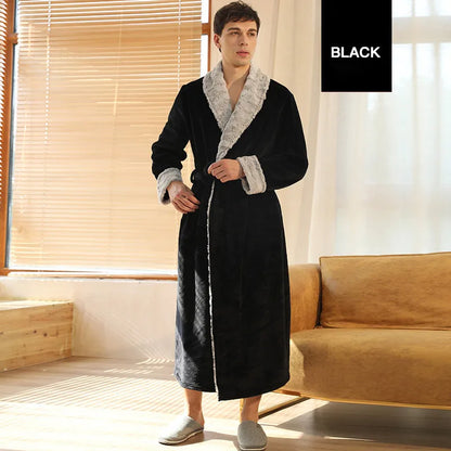 Female Autumn and Winter Warm Long Coral Velvet Thick Couple Bath Bathrobes Men Women Pajamas Shower Robe Bath Towels For Adults