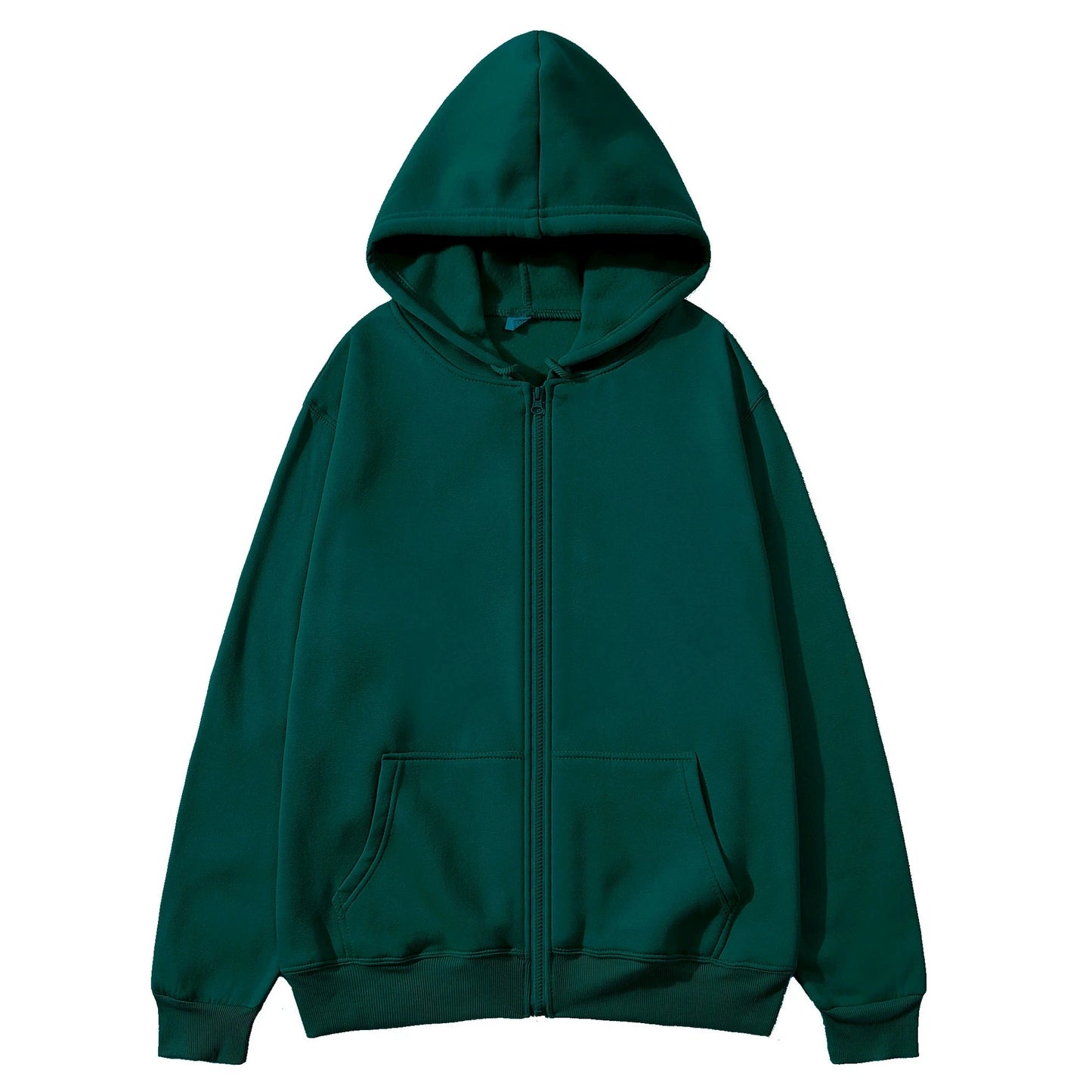 2025New Trendy Sweatshirt Coat Front Pockets Warm Zipper Lamb Wool Jacket Men and Woman Autumn Winter Pure Color Cardigan Hoodie