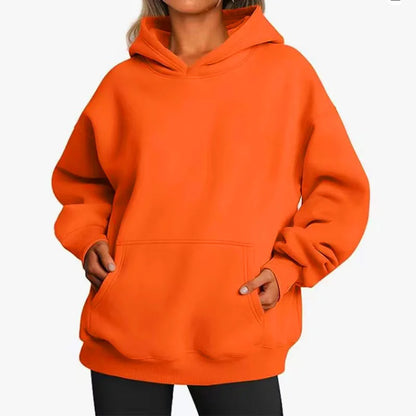 Unisex Oversized Fleece Hoodie – Varm Casual Pullover Plus Size Höst/Vinter, 17 Färger XL–5XL