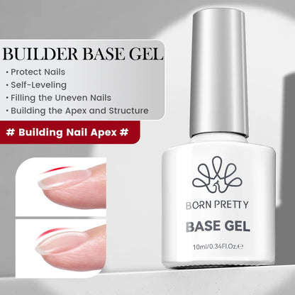 BORN PRETTY 1/2/4Pcs Base Gel Top Coat Clear Gel Nail Polish Kit Soak Off UV LED Functional Varnish Semi Permanent DIY Manicure