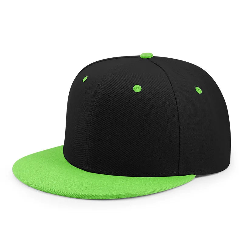 Unisex Cheap Custom Hip hop Flat Trucker Hats For Dance Caps Women Men Solid Color Adjustable Flat Bill Snpback Hat with Logo