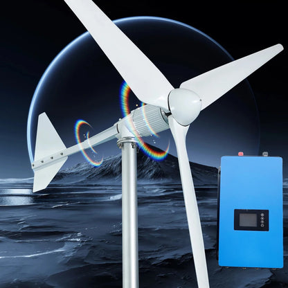 REAL POWER Horisontell Vindturbin 1kW/2kW – Nätansluten Inverter eller MPPT Hybrid Off-Grid Hushåll