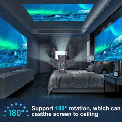 HY320 Mini Video Projector Native 720P Android 11 Projectors 300ANSI Wifi6 Cinema Outdoor Portable 180° Rotable BT5.0 4K Movie