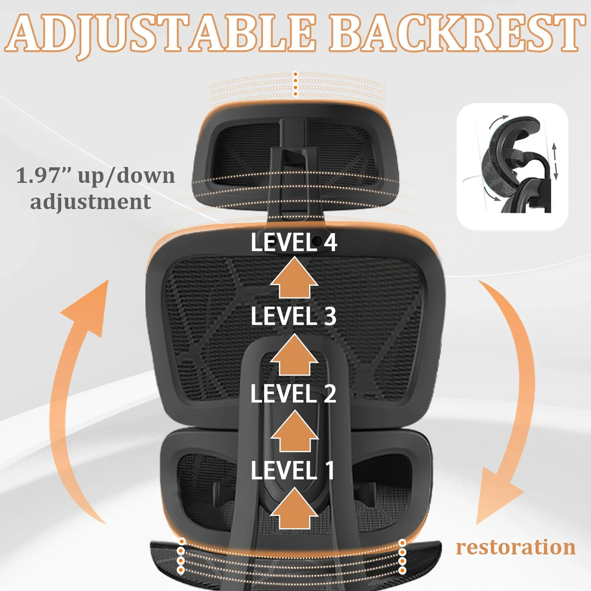 Ergonomic Office Chair Lumbar Support & Neck Pillow Soft Padded Armrests Breathable Mesh Multi-Position Height Adjustment Comfor