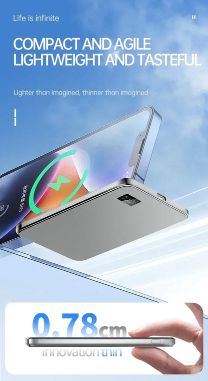 VIVO 50000mAh Thin Magnetic Wireless Power Bank 22.5W Fast Charging Portable External  Battery for Magsafe For iPhone Samsung