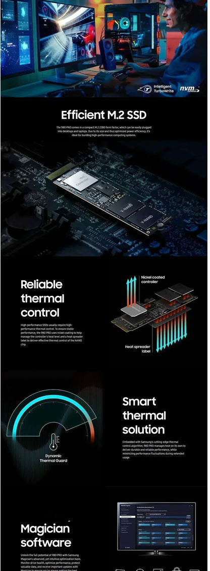 990 PRO M.2 2280 PCIe Gen4 NVMe SSD 2TB 4TB For PS5 Laptop Desktop