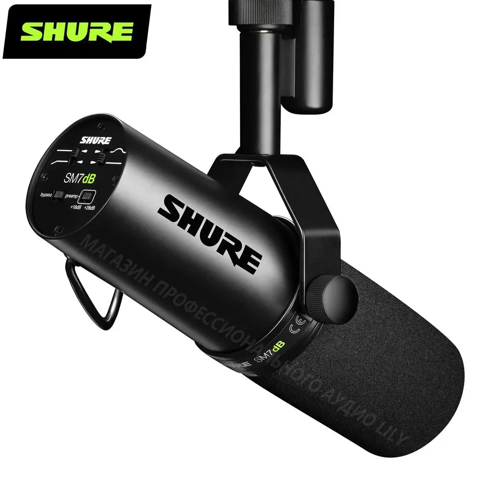 Shure SM7dB Studio Dynamic Microphone Radio Live Vocal Microphone Sm7b Upgraded Version for Streaming Podcast Built-in Preamp