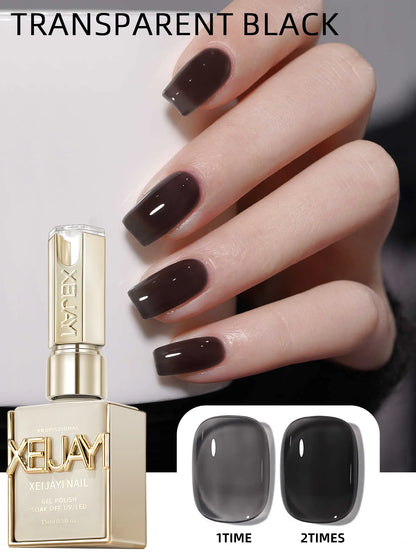 15ml Black And White Gel Nail Polish Starter Pure Soak Off No Wipe Nail Gel Polish Suitable For All Seasons, 4 Colors For Choose