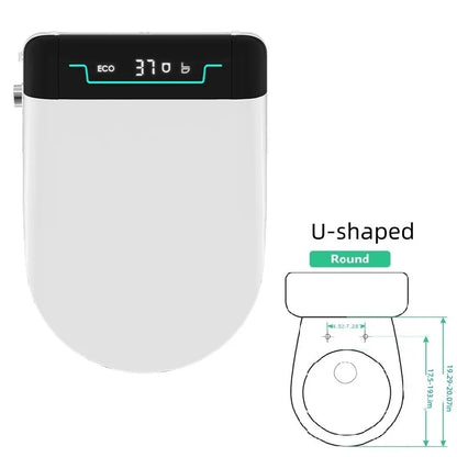 Intelligent Toilet Lid with Automatic Flip and Remote Control for Instant Hot Seat Toilet Cover LCD Display ,Round/Elongated