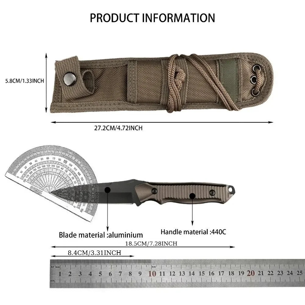 140BK EDC Fixed Blade Knife with Sheath Outdoor Adventure Gear High Hardness Daily Carry Knives Fishing Hiking Tool