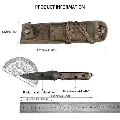 140BK EDC Fixed Blade Knife with Sheath Outdoor Adventure Gear High Hardness Daily Carry Knives Fishing Hiking Tool