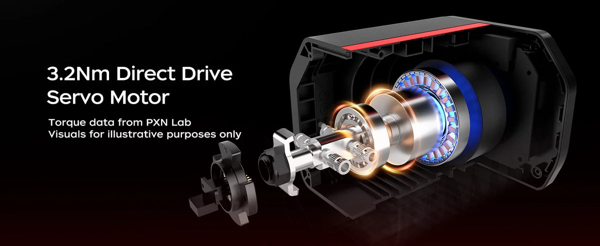 PXN V10 Ultra Direct Drive Wheel Kit, 3.2Nm Force Feedback Racing Wheel with Hall Effect Pedals, 4-Paddle Design, APP Enabled for PC/PS4/Xbox