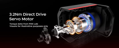 PXN V10 Ultra Direct Drive Wheel Kit, 3.2Nm Force Feedback Racing Wheel with Hall Effect Pedals, 4-Paddle Design, APP Enabled for PC/PS4/Xbox