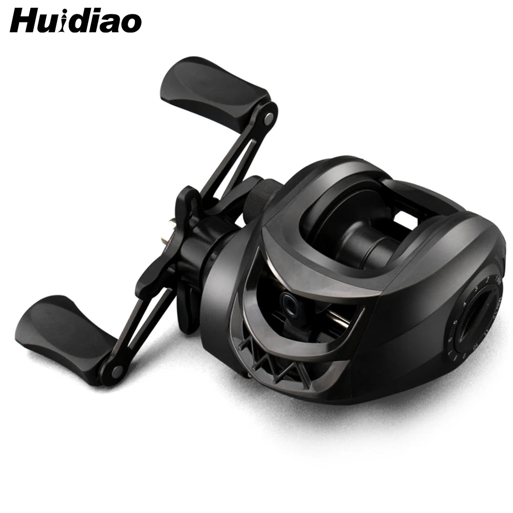 Huidiao Beginner Baitcasting Reel 7.2:1 Easy Casting Fishing Reel 10KG Max Drag 12-Level Magnetic Brake System for New Angler