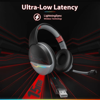 NUBWO G08 Trådlöst Gaming Headset – 2.4GHz & Bluetooth 5.3 50mm RGB 34h Batteritid CE/FCC PS5 PS4 PC Camo Röd