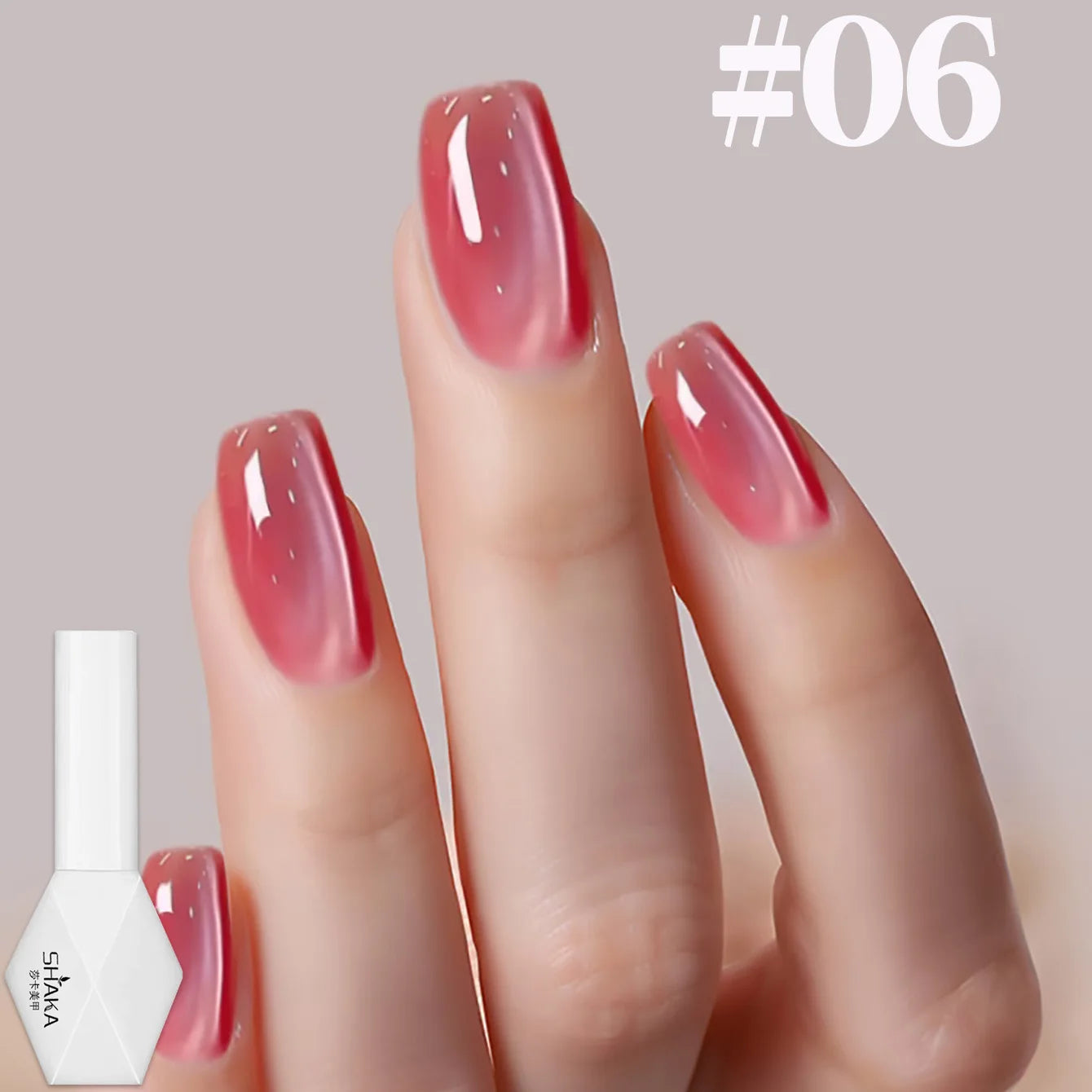 1-12pcs SHAKA Autumn Tanhua Cat Eye Pink Transparent Color Gel Nail Polish 2026 New Simple And Generous Halloween Nail Gel