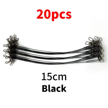 Lure Front Wire Anti Bite Fishing Line Steel Leader With Swivel Accessory Lead Core Offshore Angling Sea Snap Fishhook Tool