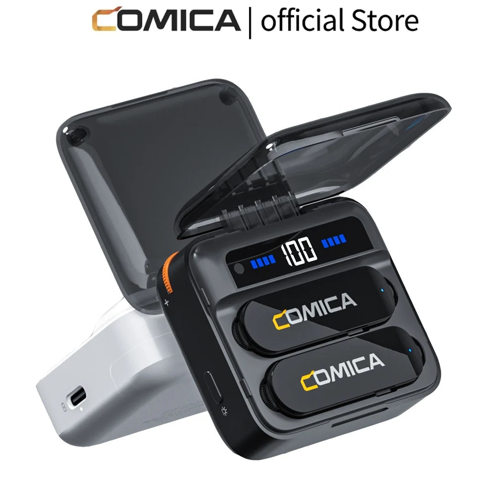 COMICA Vimo S Wireless Lavalier Lapel Microphone for iPhone Android Noise Cancellation Mic for Youtube Tiktok Vlogging Podcast