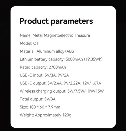 Lenovo 500000mAh Magnetic Power Bank Super Fast Charging for Magsafe Wireless External Battery Powerbank for iPhone Samsung
