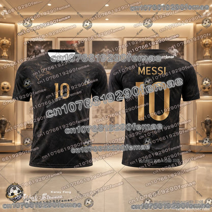 2026 Messi Football Fans Commemorative Jersey Quick Dry Breathable Casual Sports Soccer Shirt Short Sleeve Tee for Kids Adults