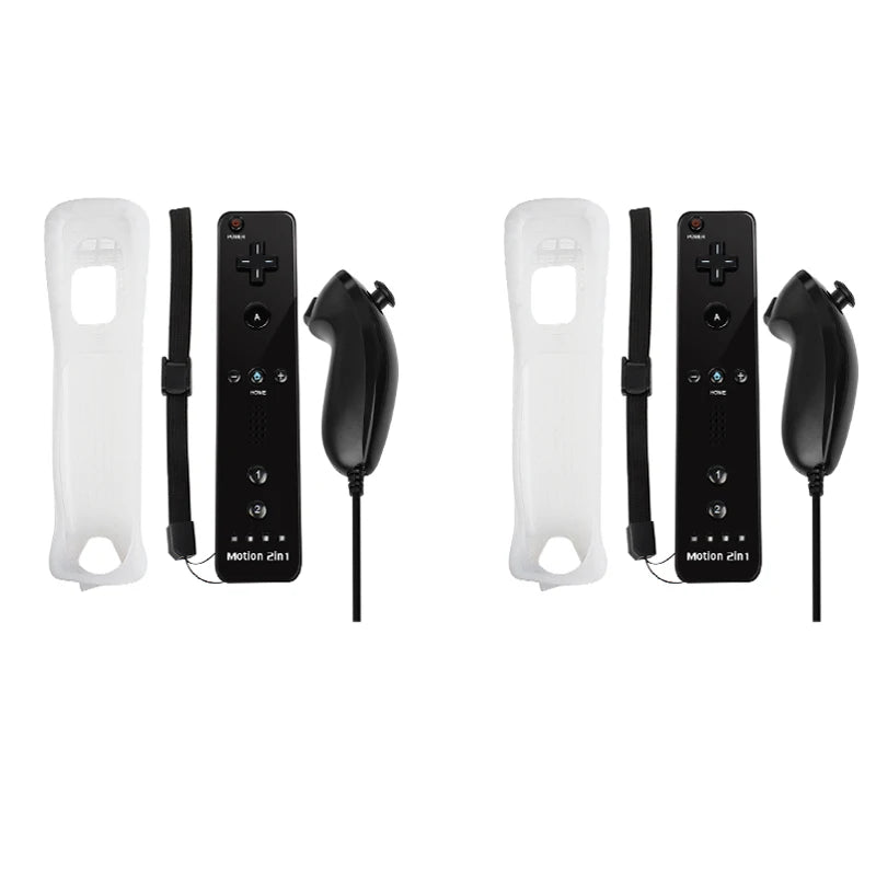 Nintendo Wii Trådlös Handkontroll 2-i-1 – Med/Utan MotionPlus, Silikonskål, Bluetooth, Wii/Wii U/Wii Mini