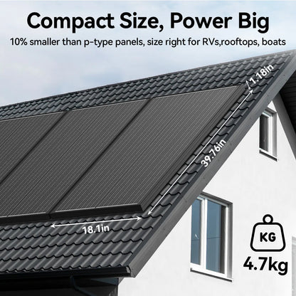 RVPOZWER 12V 100W Monocrystalline Solar Panel Module Off Grid PV Power For Vehicles, RV Camper Camping Boat Shed Farm