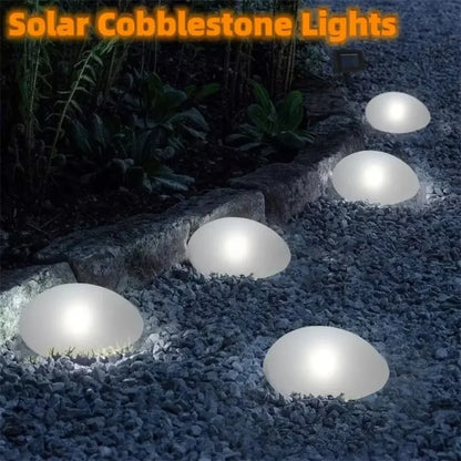IWP Solcells Stenlampa Frostad – IP65 4 LED 6–8h Ljustid Automatisk Dag/Natt Trädgård Gräsmatta Vit Varmvit Färgad