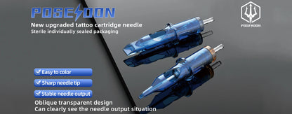 POSEIDON PRO MAX 50PCS Mixed Professional Tattoo Cartridge Needles with Membrane Safety Cartridges Disposable Tattoo Needle