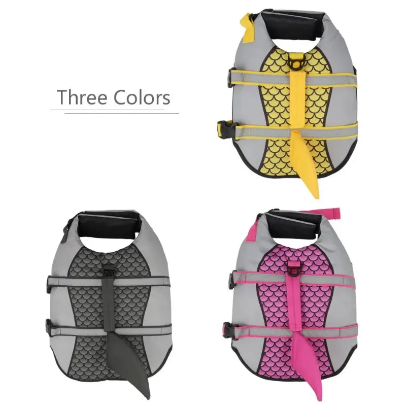 Shark Dog Life Jacket Enhanced Buoyancy Small Dogs Swimming Clothes Safety Vest with Handle for Medium Large Dog Surfing Costume