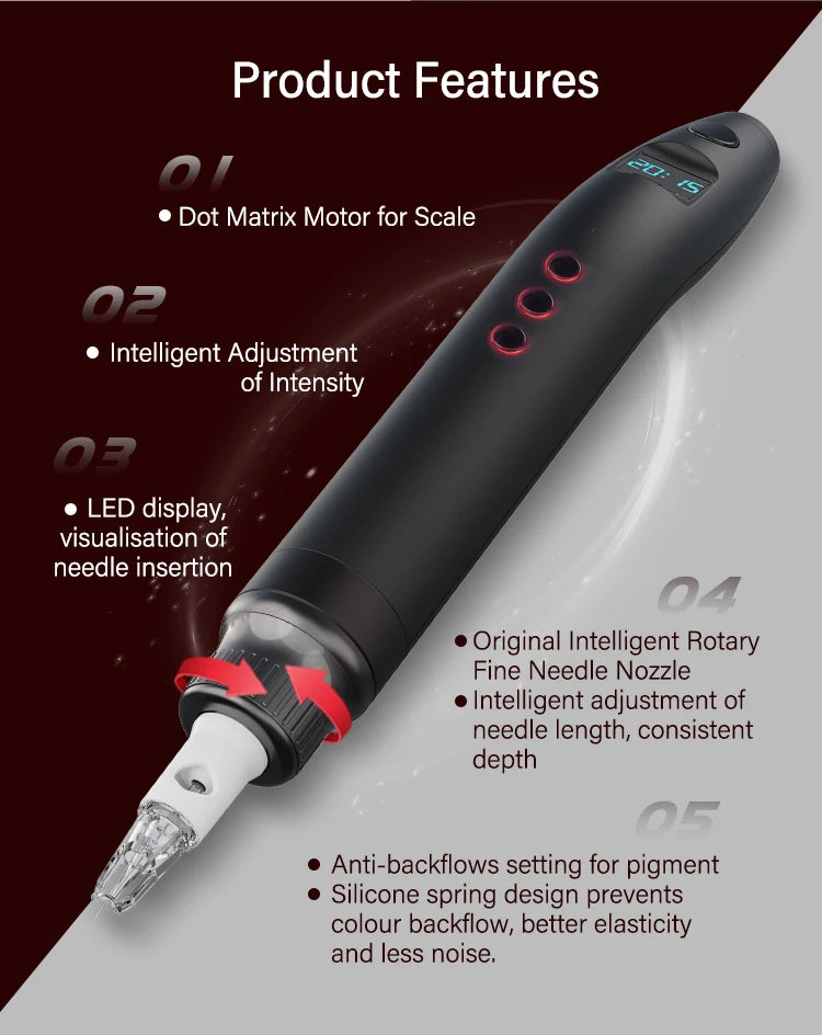 NUOJO Painless SMP Scalp Micropigmentation Machine PMU Micro Pigmentation Kit Scalp Tattoo Device Hair Tattoo Machine
