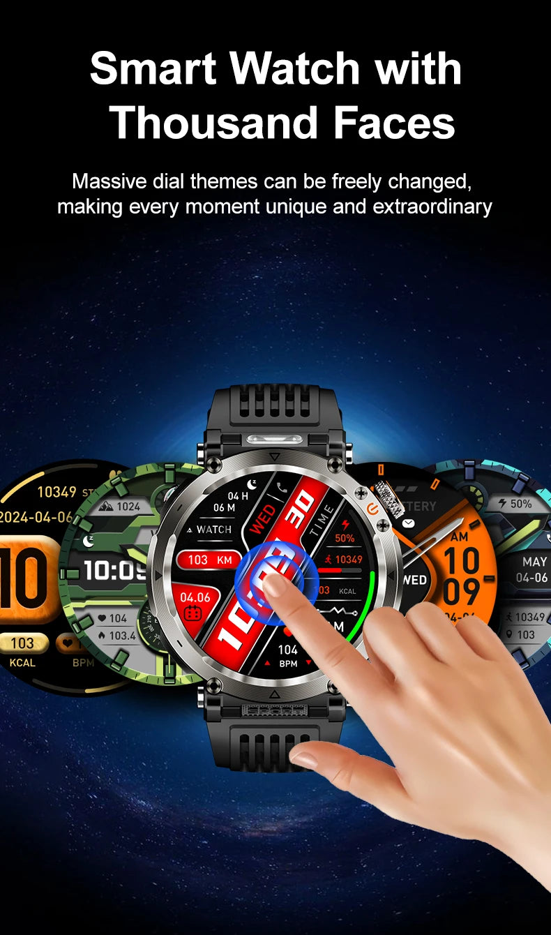 HT30 Smart Watch 2026 New Fashion Luxury 5ATM Waterproof GPS Compass AMOLED Display 366x366 Outdoor Sport Heart Rate Monitor IP6