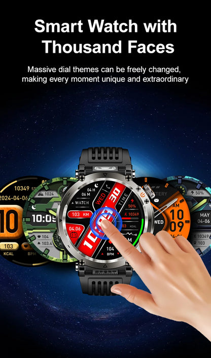 HT30 Smart Watch 2026 New Fashion Luxury 5ATM Waterproof GPS Compass AMOLED Display 366x366 Outdoor Sport Heart Rate Monitor IP6