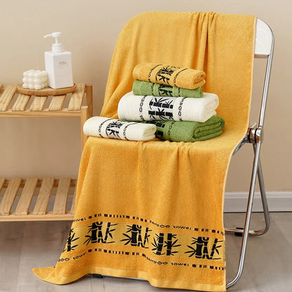 1/2/6pcs Bamboo Fiber Towel Set Luxury Thick Bath Towels & Face Towels for Adults 34x74cm/70x140cm Home Bathroom Accessories
