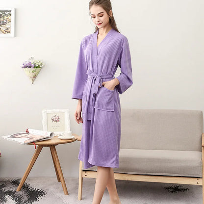 Unisex Kimono Badrock Lång – Lätt Mjuk Sommar & Höst Loungewear, 17 Färger M–3XL