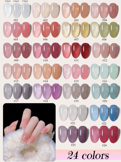 1-30pcs PSK Nude Pink Color Nail Art Ice Transparent Bare Color Nail Enamel 2026 New Net Red Popular White Gel Nail Polish