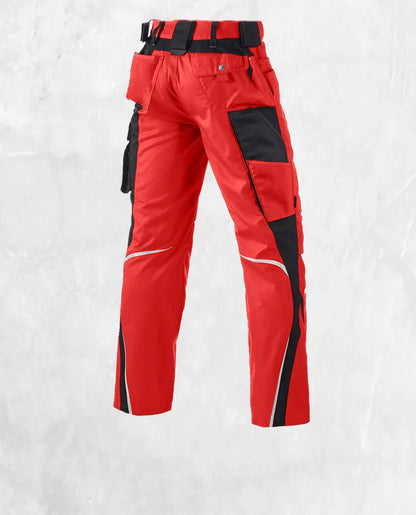 Men's Work Pants with Multi Pockets Two Tone Construction Pants with Reflective Stripes Cargo Pants Zipper Front Work Wear Pants